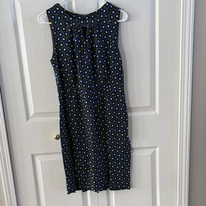 J Crew Army Green and Blue Patterned Dress, Size 6